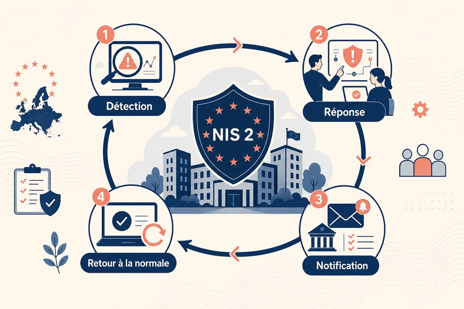 A team rehearses the procedure for assessing and reporting a security incident