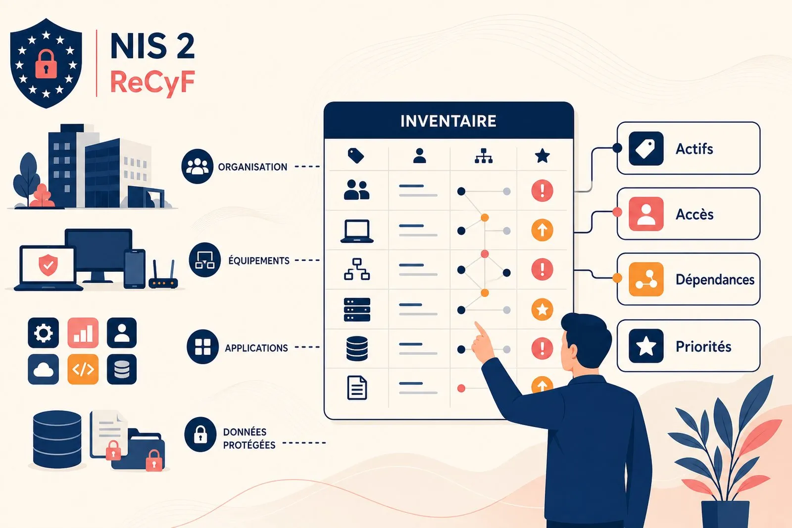 A team lists the critical assets, accounts and access of its information system