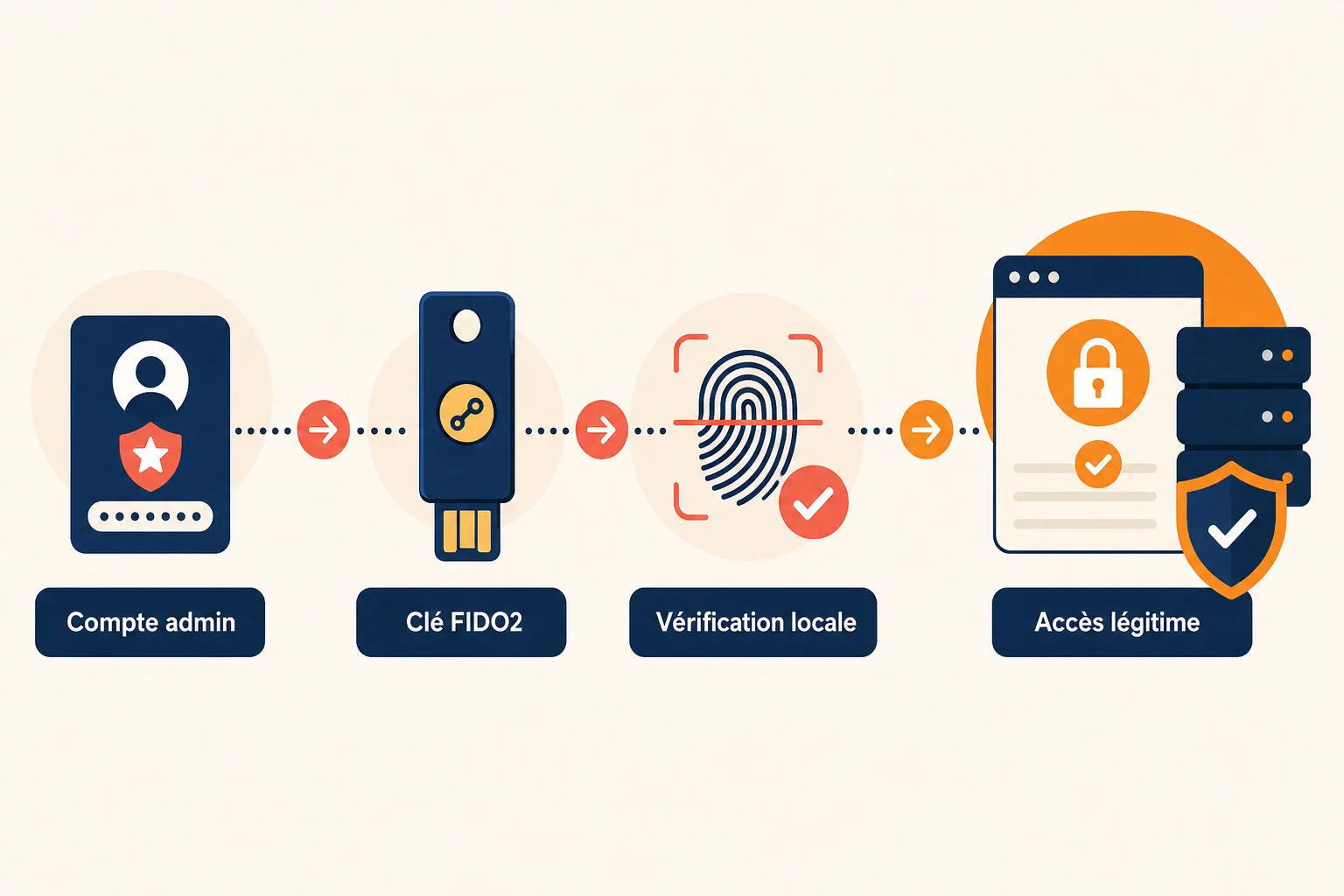 An administrator uses a physical security key to sign in