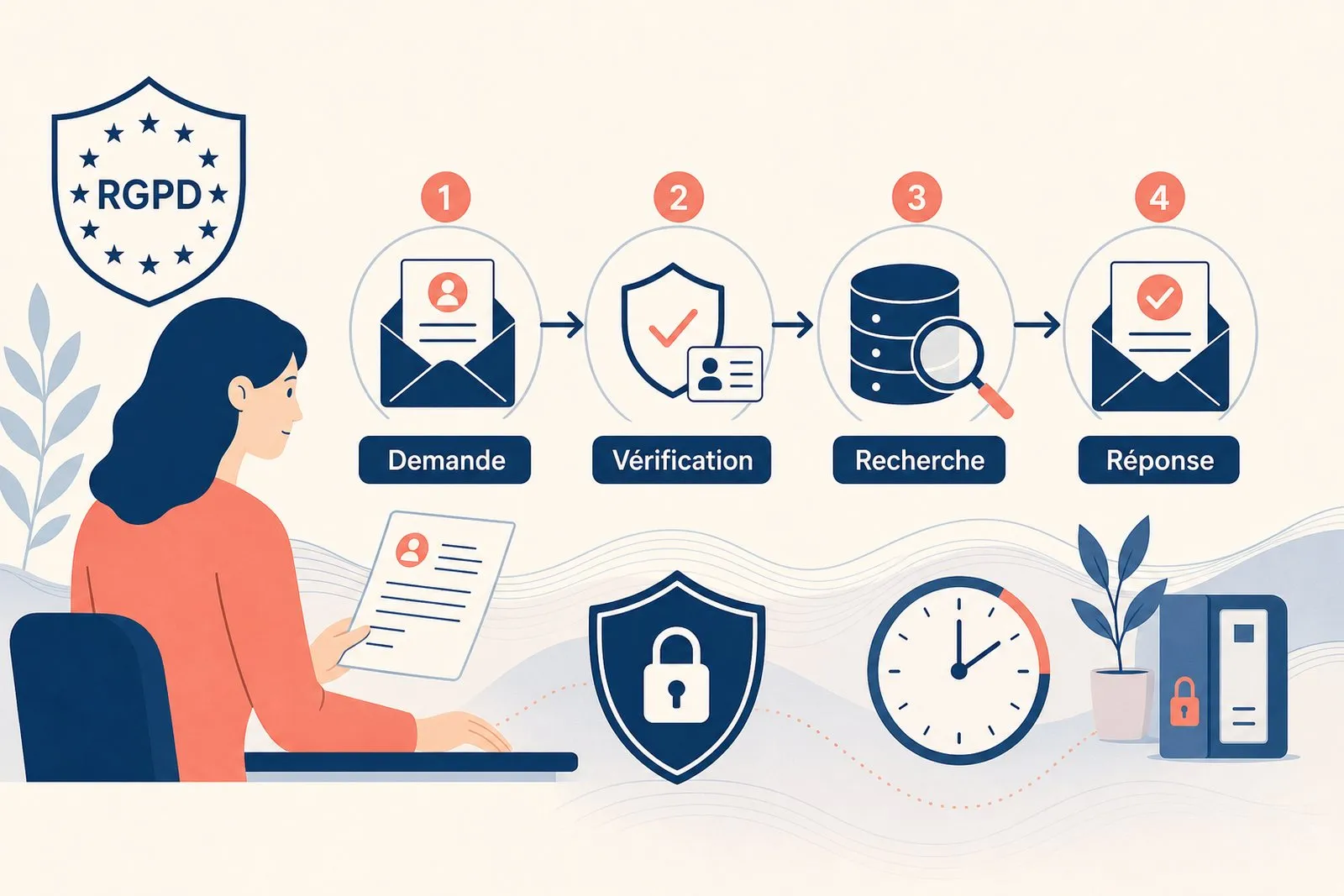 A team checks the steps for handling a data access request